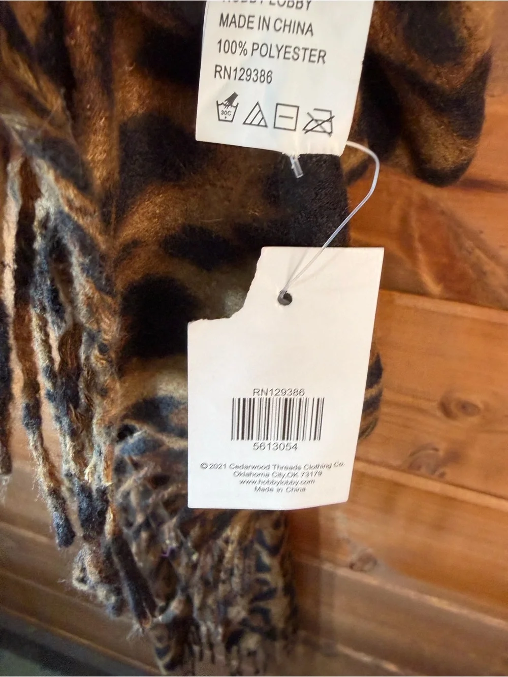NWT Leopard Print Fringe Scarf in Tan Brown and Black 🖤